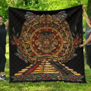 Mexico Quilt Aztec Sun Stone Tattoo A77 Home Decor  Quilt
